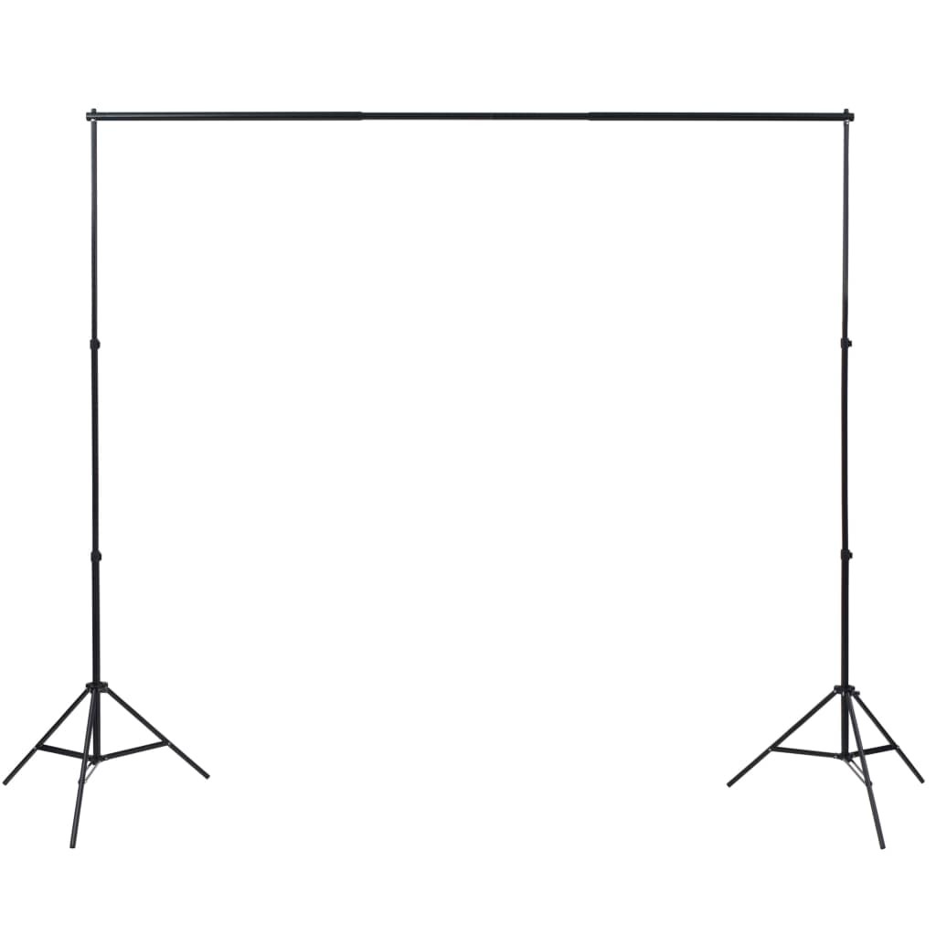 Photo Studio Kit with 3 Cotton Backdrops Adjustable Frame 3x5m